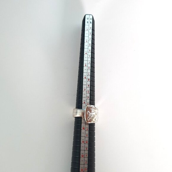 Beautiful Vintage 1960s Lily Flower Silver-Tone Spoon Ring – Size 9 - Picture 10 of 13